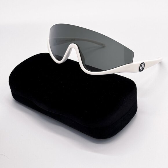 NEW GUCCI GG1650S 007 SHIELD WHITE GRAY UNISEX SUNGLASSES GUCCI - Picture 3 of 13